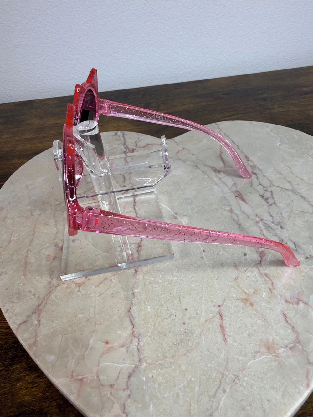 Kids Pink Cat-Ear Glitter Sunglasses